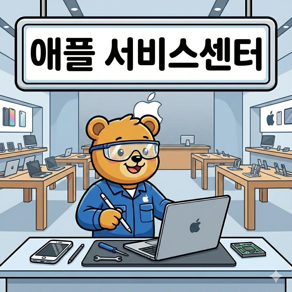곰 인형이 있는 서비스 센터