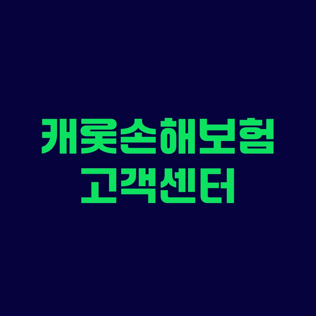 캐롯손해보험 고객센터