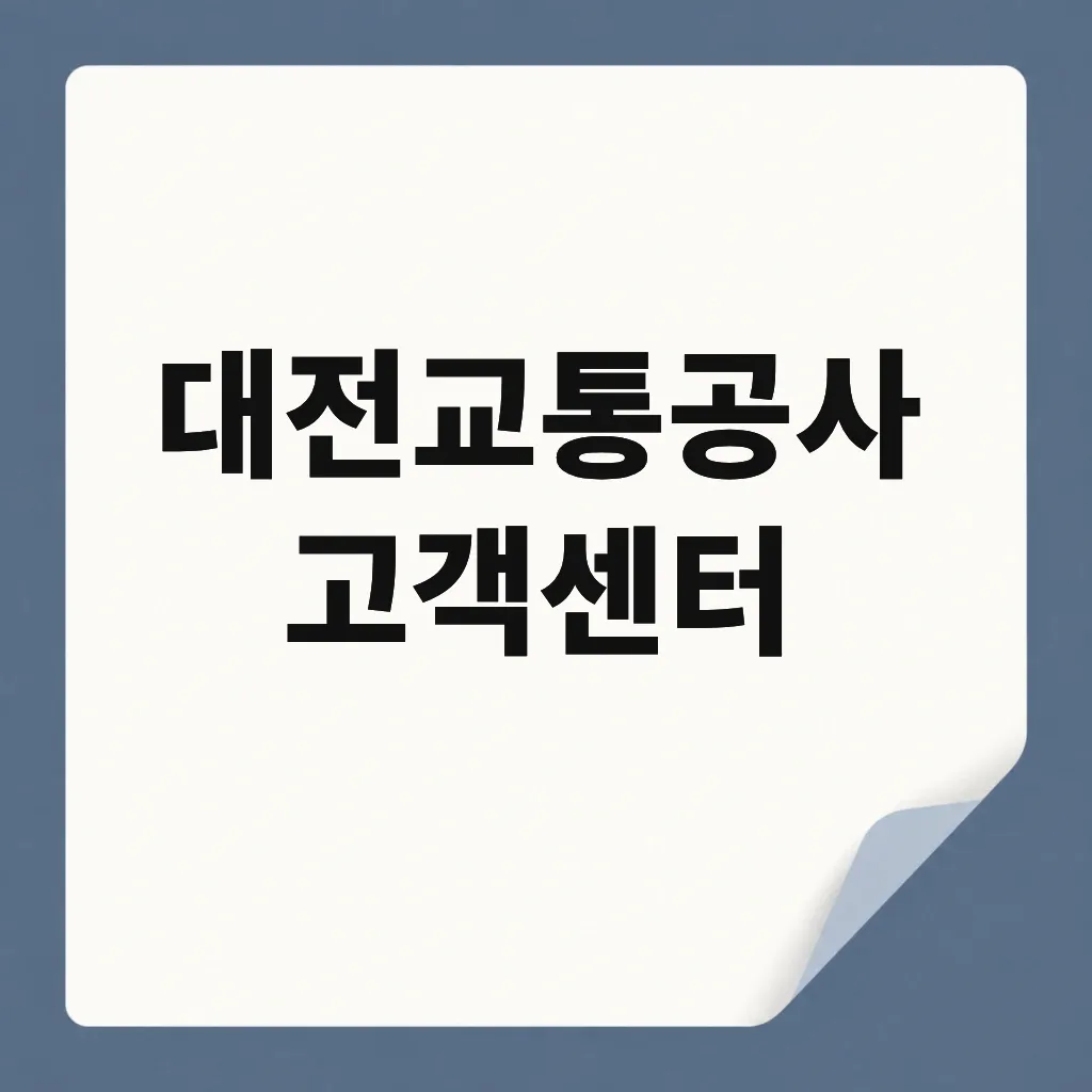대전교통공사 고객센터